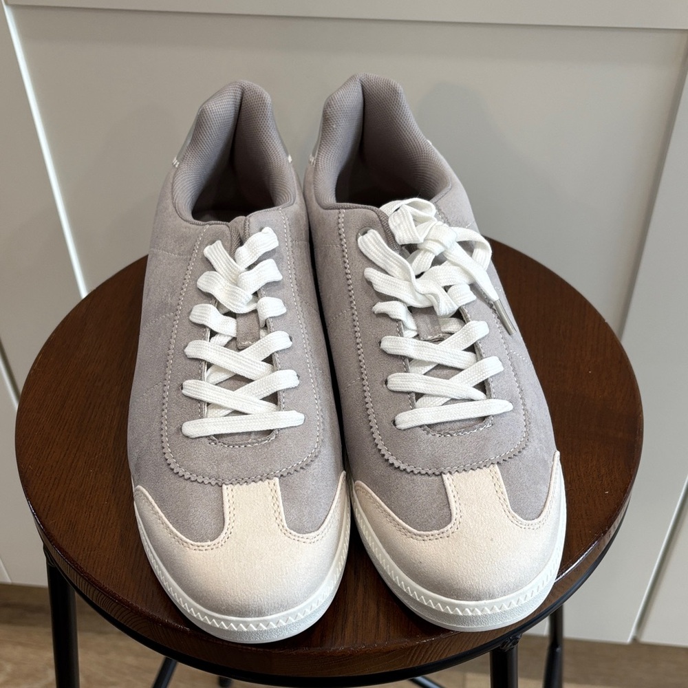 Stylish Gray and Cream Sneakers